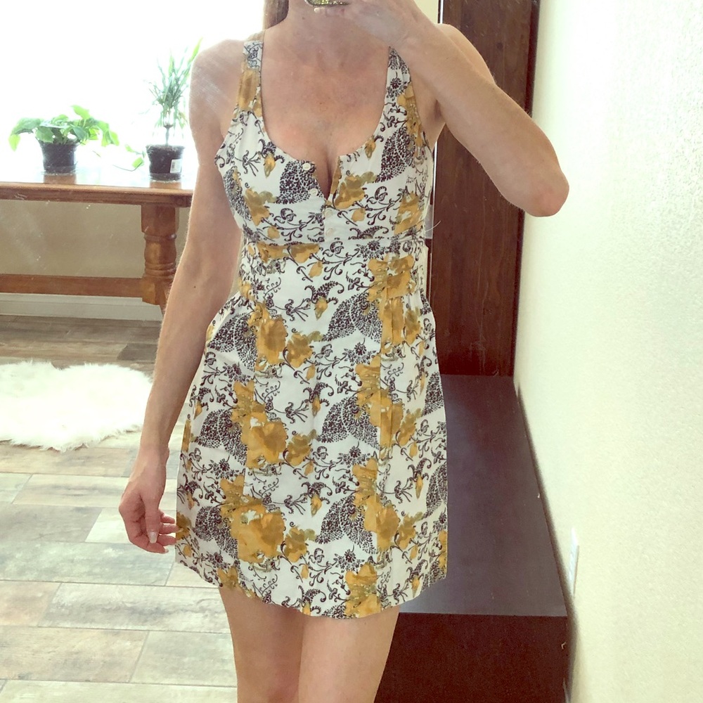 Summer Dress Yellow White Black Urban Outfitters Small